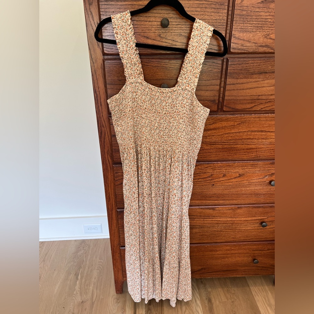 aerie Cream Floral Maxi Dress